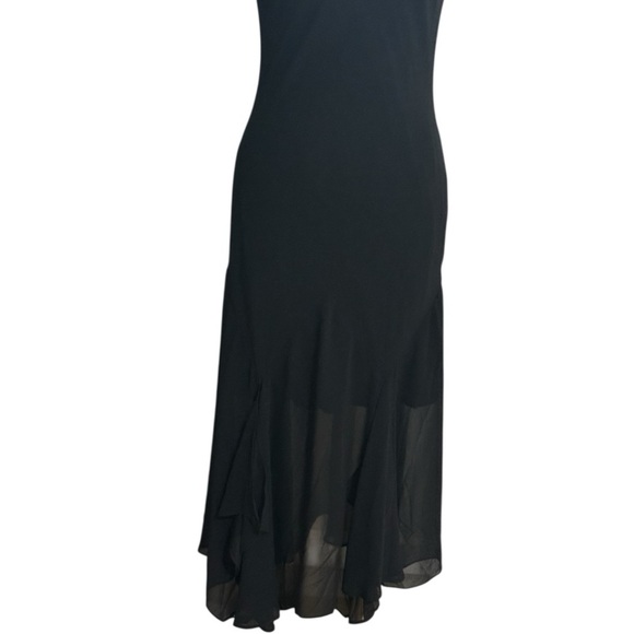 MORRELL MAXIE Black Spaghetti Strap Dress M 90’s Fairy Dance Party Midi Flowy‎ - Picture 2 of 7